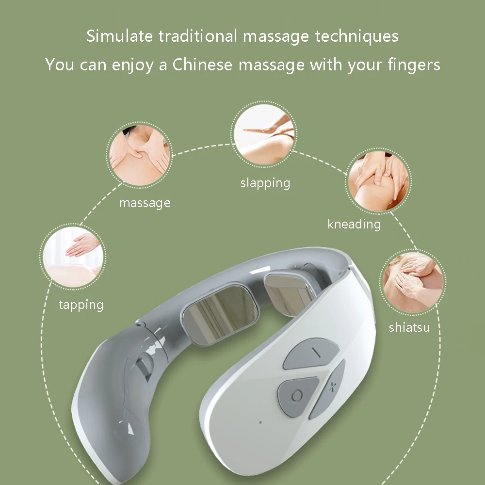 

Аккумуляторный/перезаряжаемый умный электрический массажер для тела, U-образный шейный массажер, низкочастотный импульсный массажер для ш...