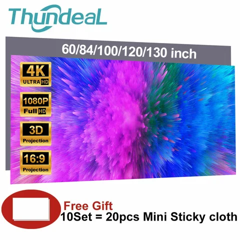 Проекционный экран ThundeaL 60-130 дюймов  PVC 16:9