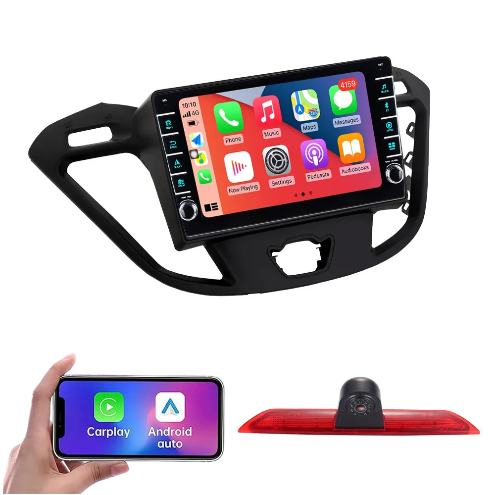 Фото 8-дюймовая автомобильная магнитола с Android Auto, Bluetooth, CarPlay, GPS-навигацией и камерой заднего вида AHD для Ford Transit MK8 Tourneo Custom 150 250 350 №3