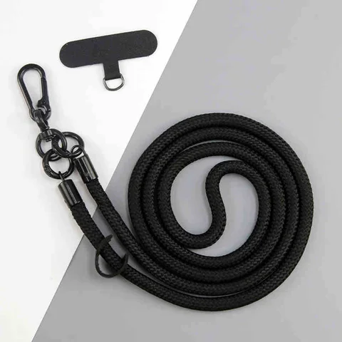 Нейлоновый ремешок для телефона, длина 150 см, регулируемый съемный шейный шнур, уличный универсальный ремешок через плечо, зажим для карт для мобильного телефона