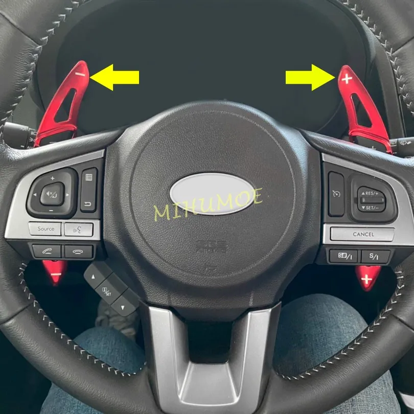 

For Subaru Forester Impreza XV Crosstrek Outback Ascent Legacy Interior Steering Wheel Paddle Shifter Extension Trims Red