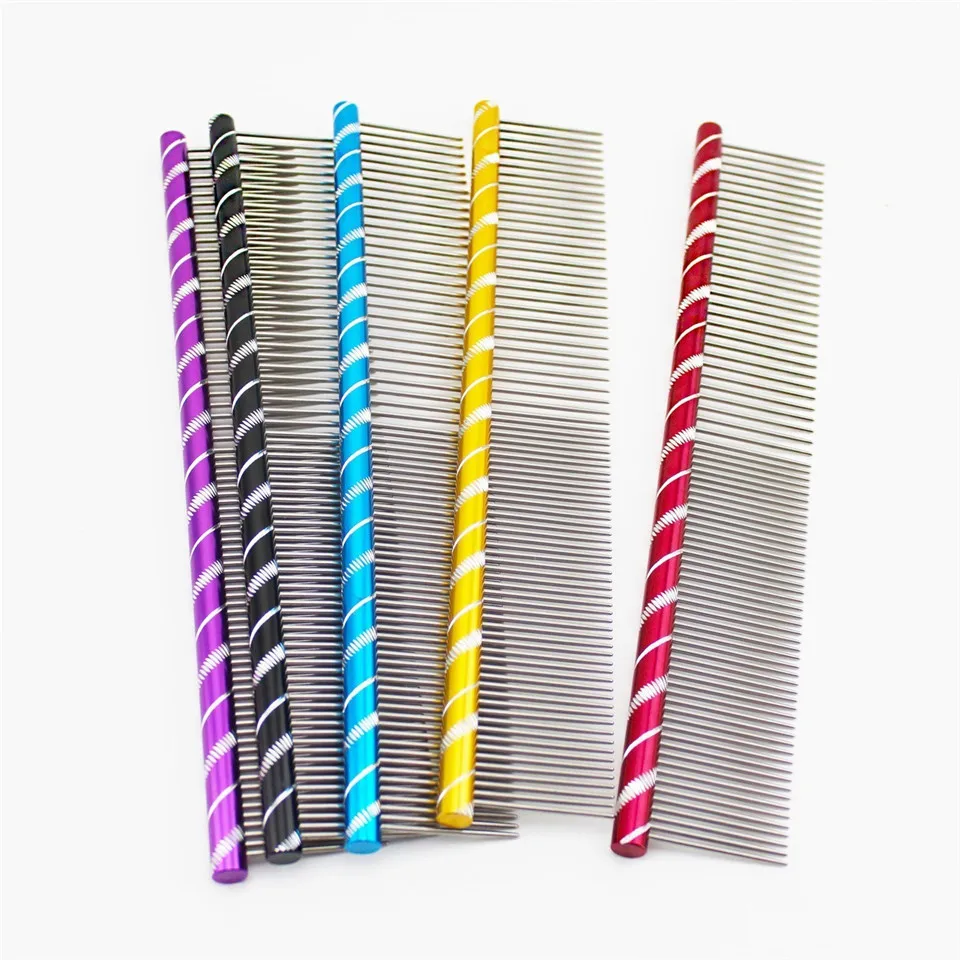 

Multi-colored Comb For Dog Grooming Dogs Pet Comb Barber Bright Stripe Cat Tool 10pcs/lot Shaggy 19cm/16cm Grooming