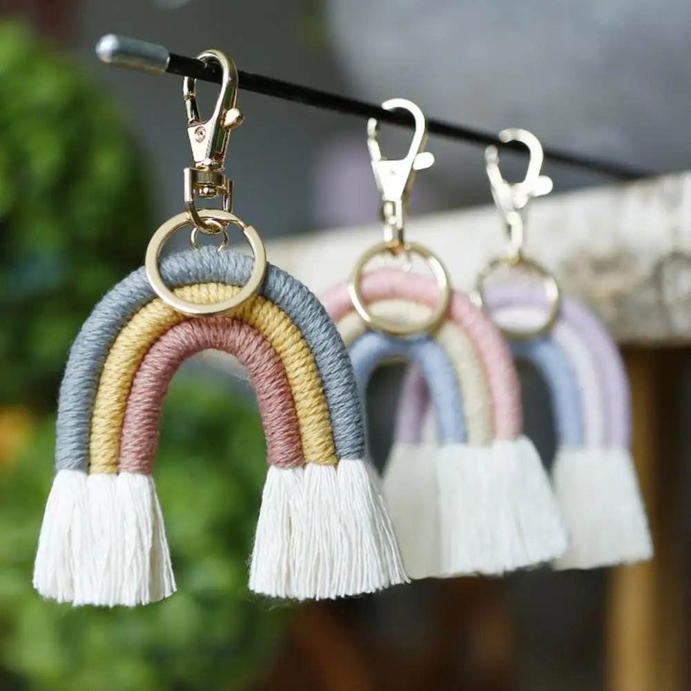 

Key Chain Colorful Tassels Unisex Compact Cute Multi-purpose Long Lasting Key Ring Bag Decoration Accessory