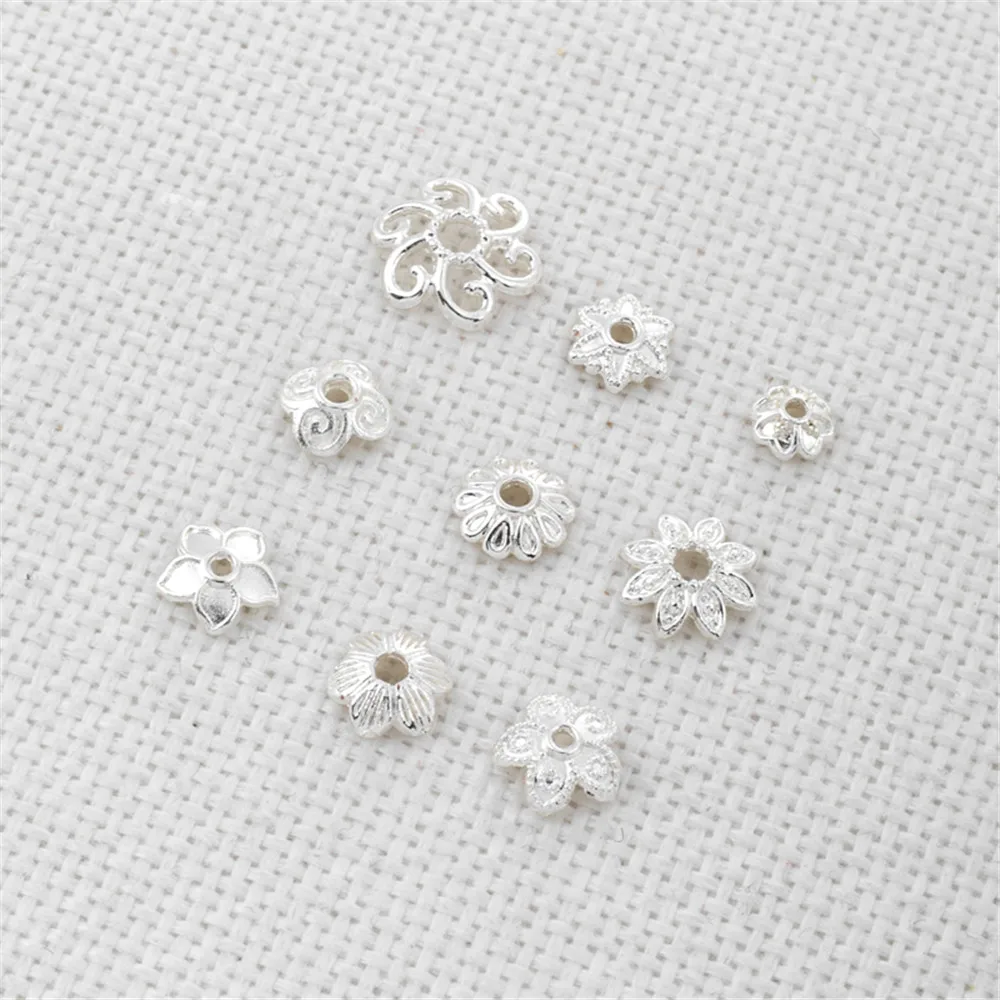

Silver white thickened silver many kinds of flower bracket spacer beads bead bracket diy beading cap bracelet necklace earrings