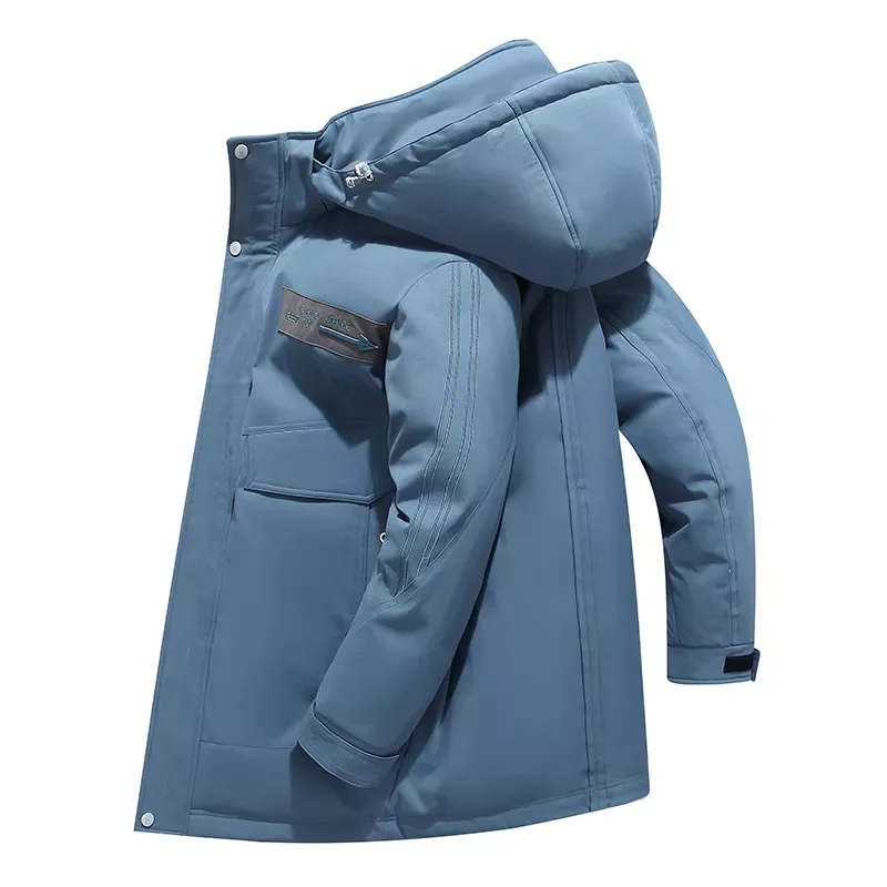 2022New Brand Winter Warm Down Jacket Men Casual Windproof Long Thick Hooded windbreaker Coat Men Solid Fashion Parkas Men 3XL