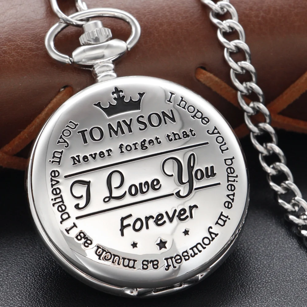 Squisito Argento Ti Amo Orologio Da Tasca Al Quarzo Da Uomo E Da Donna Vintage Fob Watch Collana Con Ciondolo Regalo Per Bambini Souvenir