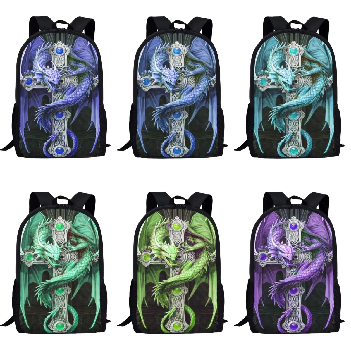 Dragon Wings 3D Printing School Book Bag for Kids Boys Backpack Men Teenagers Fashion Women Casual Large College Mochila Mujer