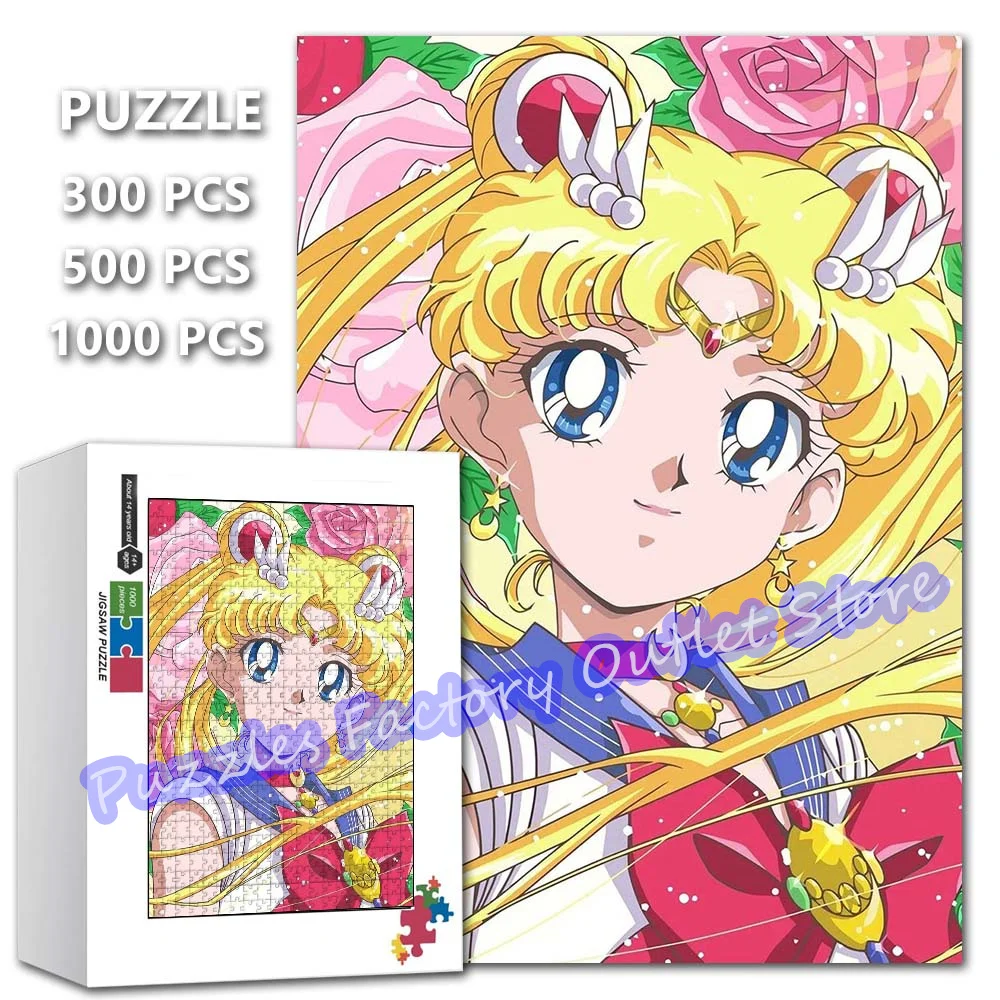 Пазлы Сейлор Мун 300/500/1000 шт. милые мультяшные девушки пазлы с комиксами и принтом