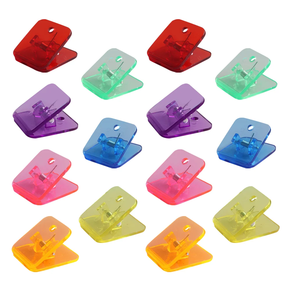 

14 Pcs Black Binders Transparent Folder Household Plastic Clip Multi-function Clamp Paper Student