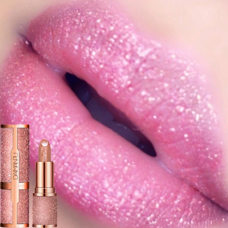 

3 Colors Dimond Glitter Lipstick Temperature Changing Color Waterproof Long-lasting Shine Color Sexy Shimmer Lip Gloss Makeup