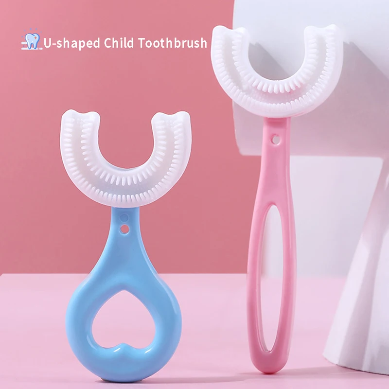 

4styles Baby Toothbrush Children 360 Degree U-shaped Child Toothbrush Teethers Baby Brush Silicone Kids Teeth Oral Care Cleaning
