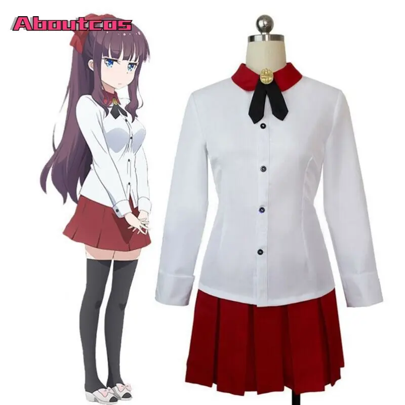 

Aboutcos новая игра Takimoto Hifumi косплей костюм для девочек JK Униформа юбка Хэллоуин Искусственные аниме сценические костюмы