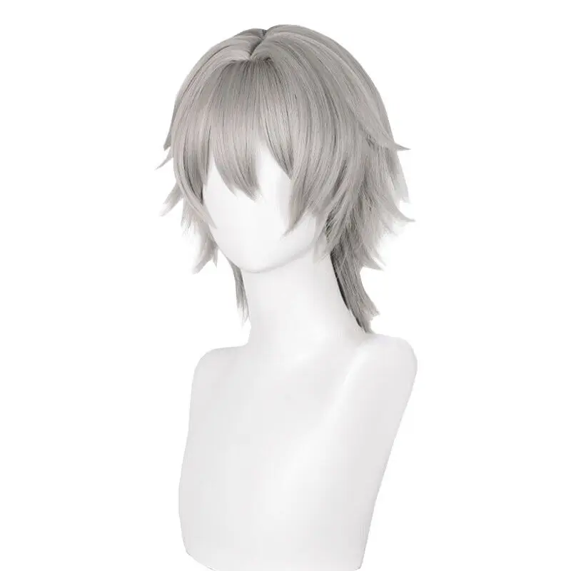 Honkai: парики для косплея со звездами рейками Trailblazer Caelus 30 см серые мужские