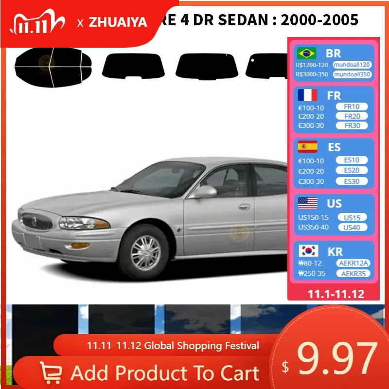 

Нанокерамическая Автомобильная УФ-пленка Precut для окна, автомобильная пленка для окна для BUICK les59 4 DR SEDAN 2000-2005