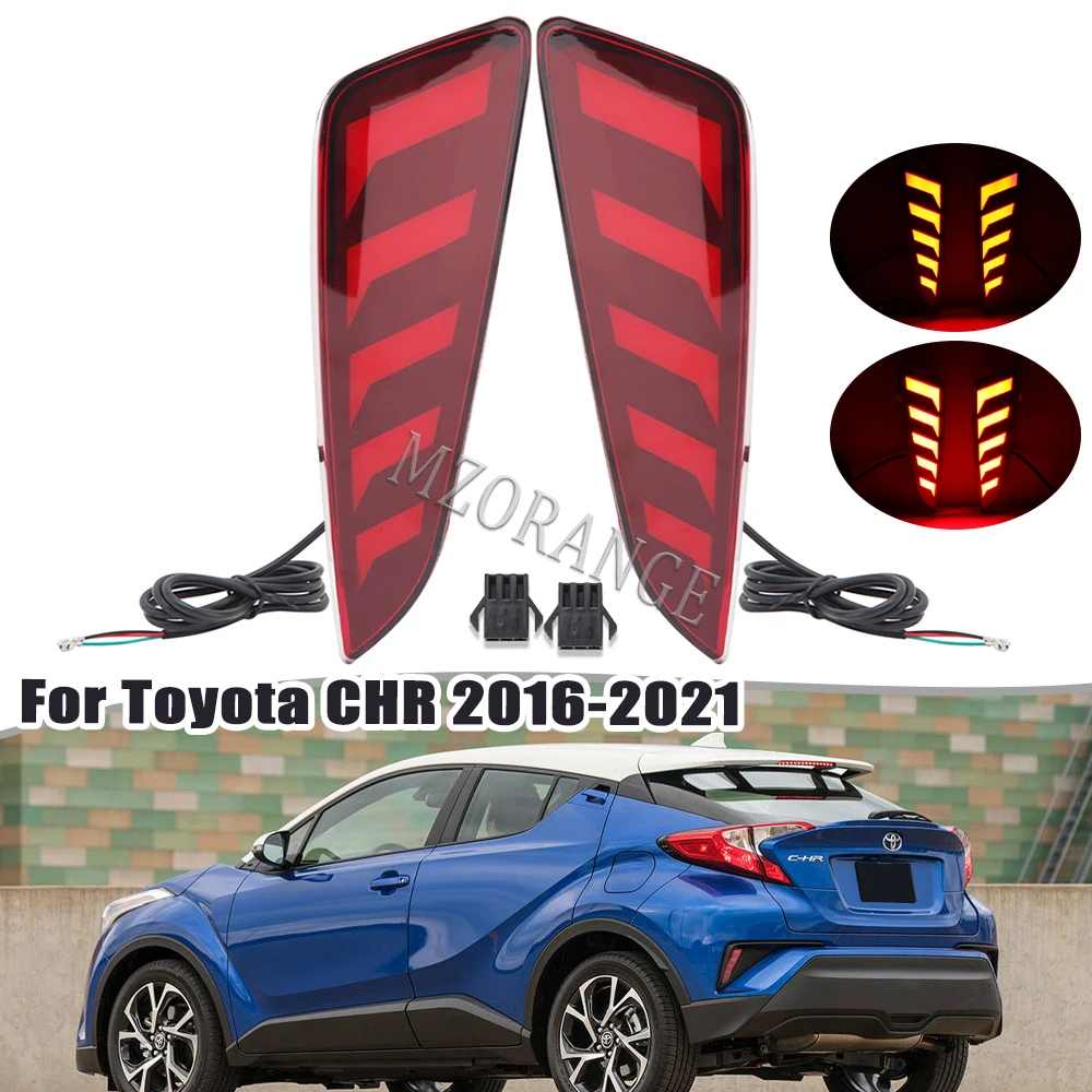 

Светодиодный отражатель заднего бампера для Toyota C-HR CHR 2016 2017 2018 2019, мигающий стоп-сигнал, задсветильник для автомобиля