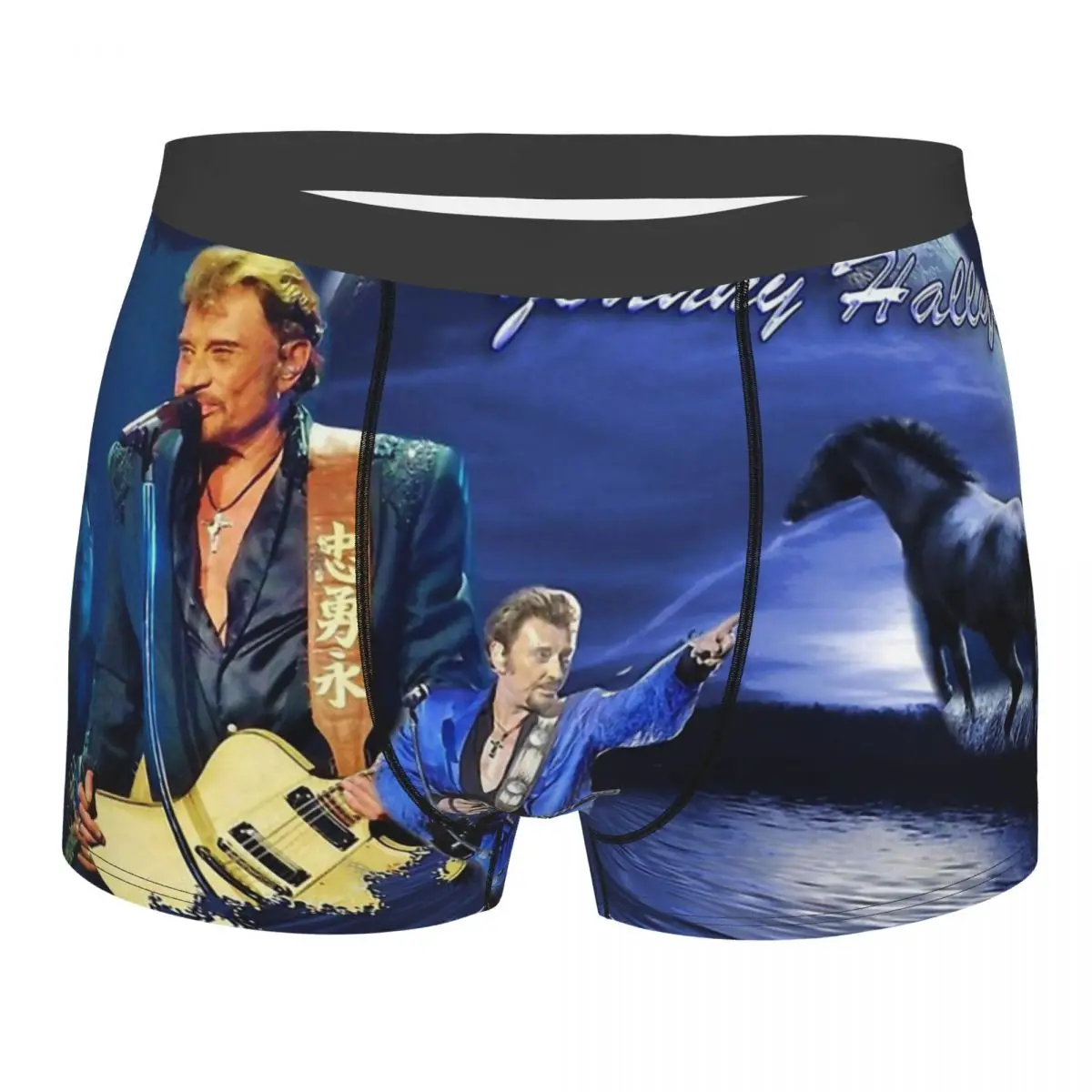 

Gift For Fans Johnny Hallyday Rock Music French Singer Underpants Breathbale Panties Male Underwear Sexy Shorts Boxer Briefs