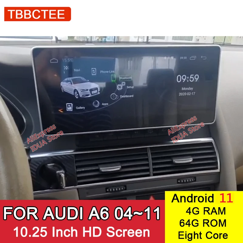 

Android 12 4+64G Wireless CarPlay For Audi A6 C6 4F 2004~2011 MMI 2G 3G Car Radio Stereo GPS Navigation Multimedia Player Navi