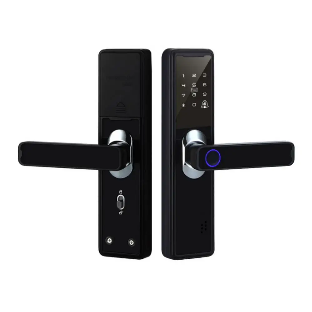 

Home Smart Lock Smart Fingerprint Password IC Card Apartment Security Door Lever Lock With Mechanical Key