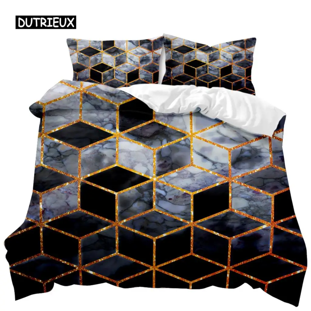 

Комплект постельного белья из полиэстера, черного, белого, золотого цвета