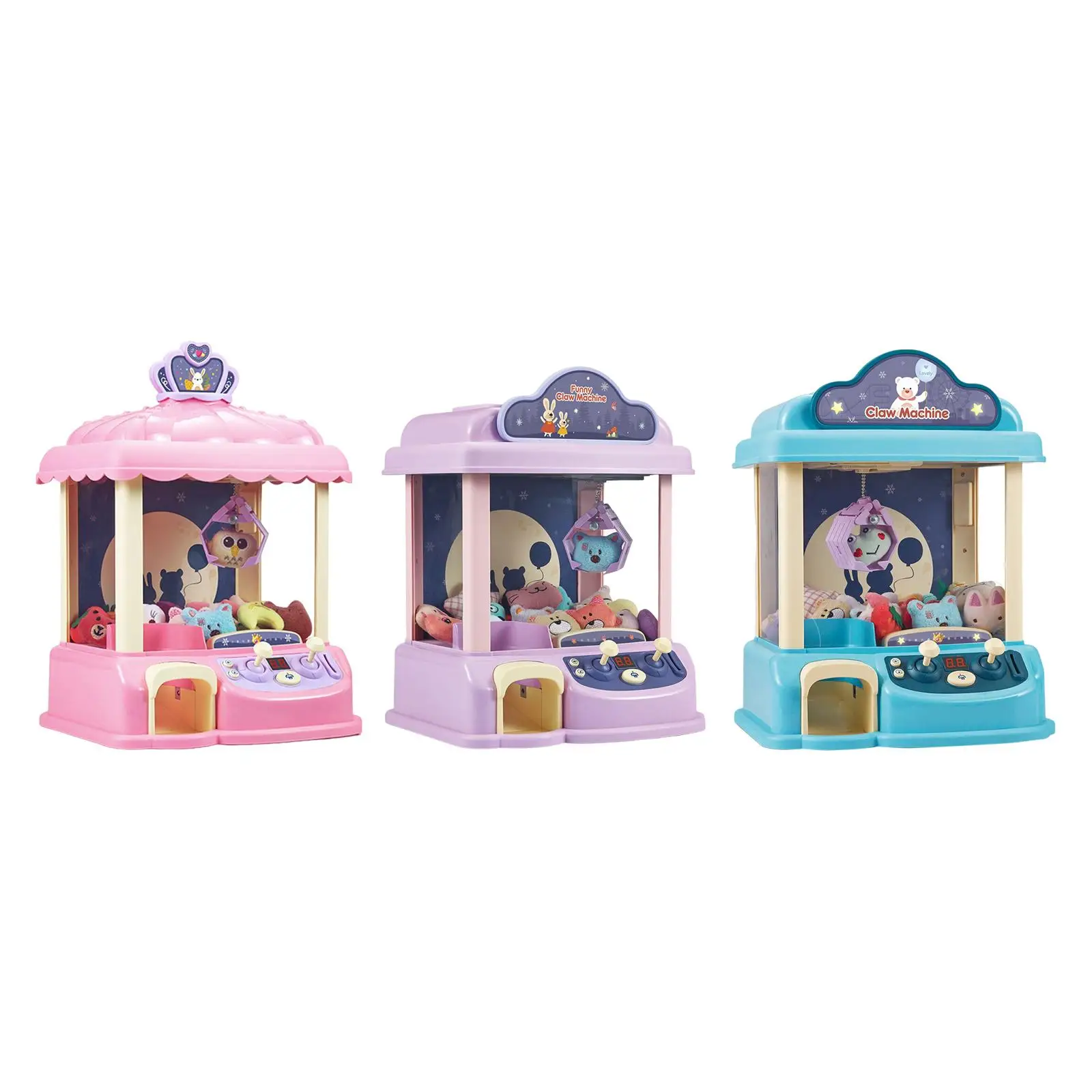 

Arcade Game Candy Dispenser Toys with 6 Dolls Vending Machine Game Prizes Toy Grabber Claw Machine for Adults Kids Home