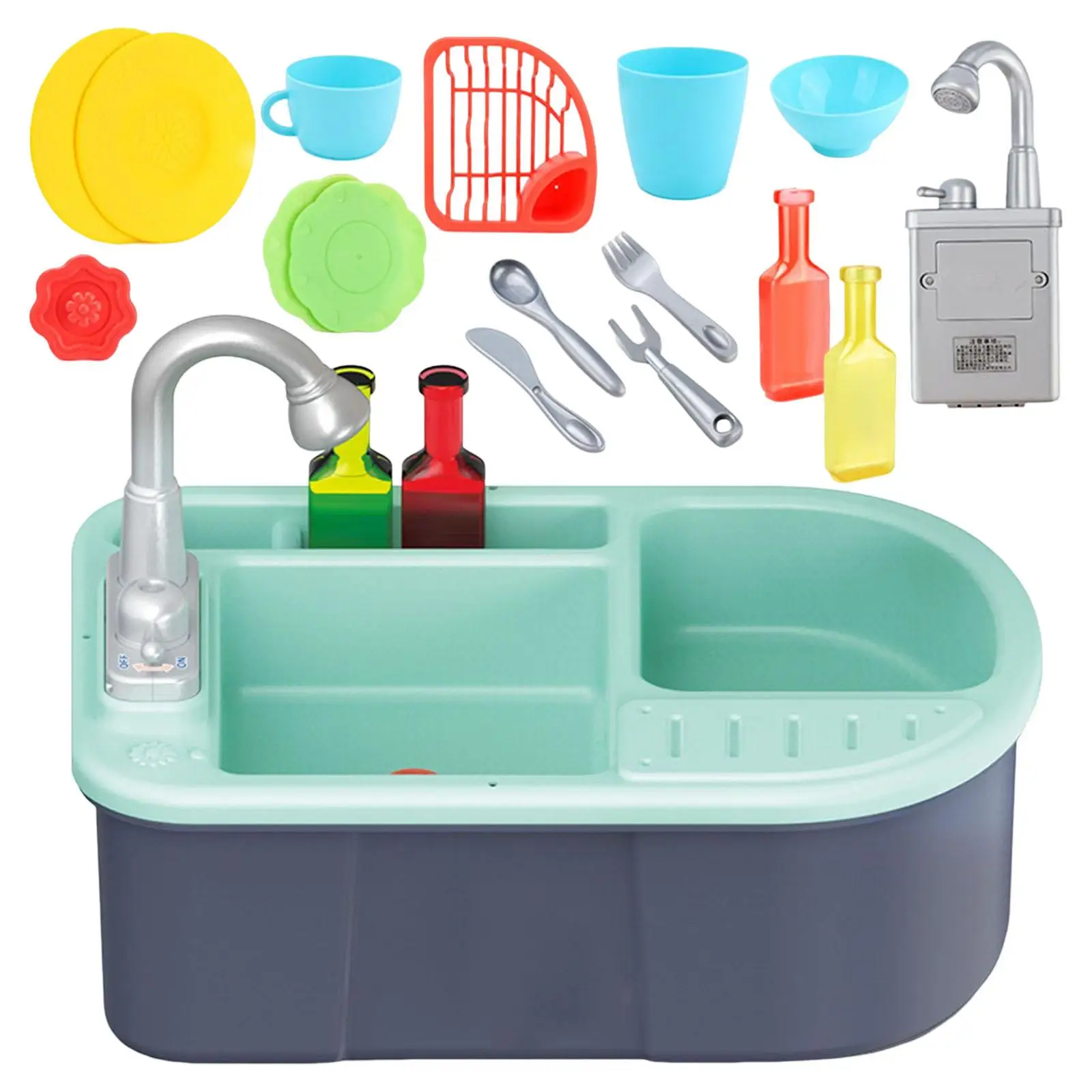 

Play Set Entertainment Developmental Toy Cognition Game Pretend Play Toy with Working Faucet Colorful for Girls Boys