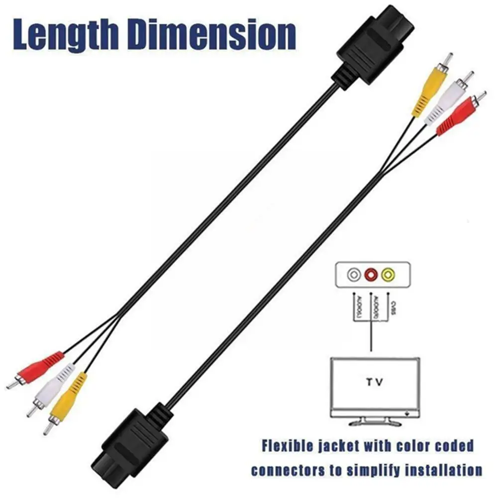 1 8 м для 64 Аудио ТВ Видео шнур Av кабель к Rca Super Nintendo Gamecube N64 Snes Game Cube аксессуар Q4f3 |