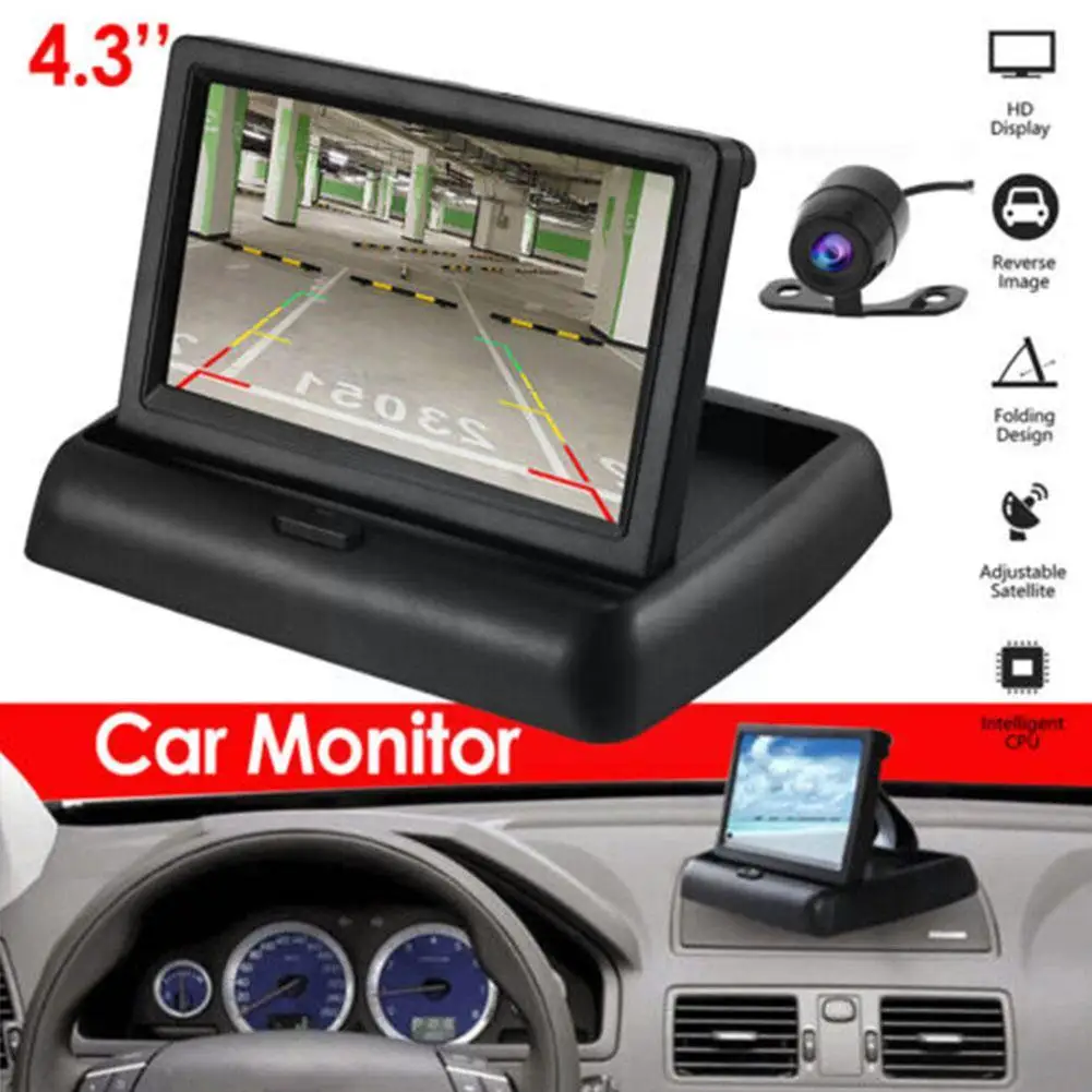 

LCD Car Rearview Monitor Display Car Rear View Camera Parking Reversing 4.3" System Camera Vision Night Kit Backup TFT inch X2X1