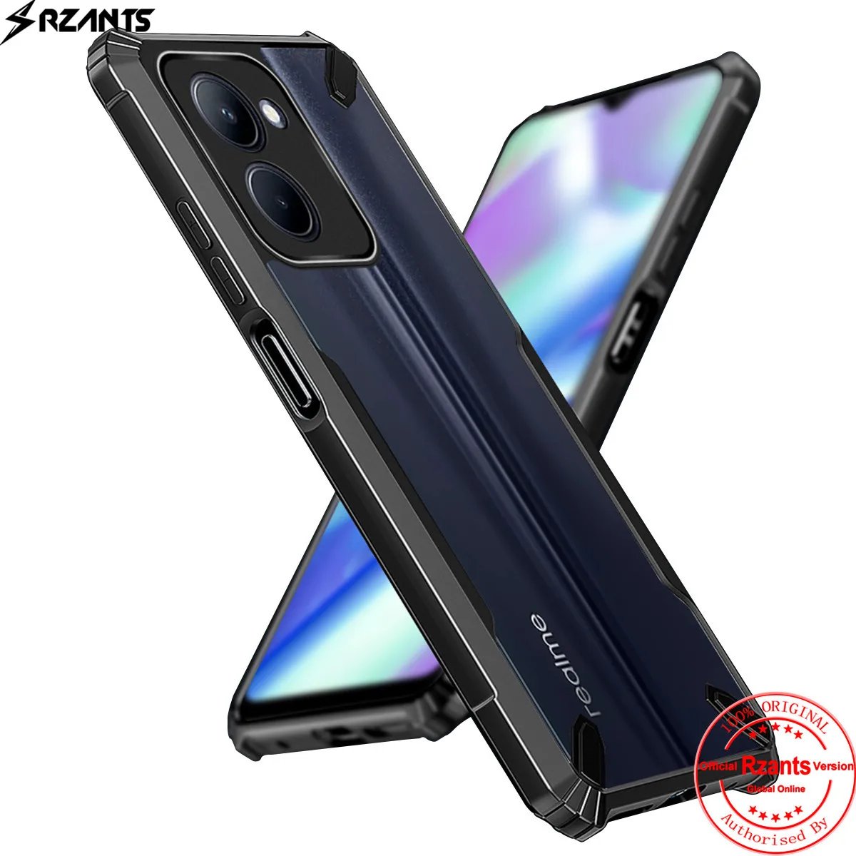 

Rzants For OPPO Realme C33 Case Hard [Bull] Shockproof Slim Crystal Clear Cover Funda Thin Casing