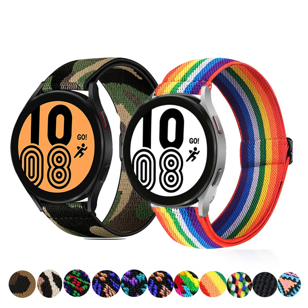 

Strap For Samsung Galaxy watch 4 classic Active 2 Gear S3 Amazfit Elastic Nylon bracelet Huawei watch GT/2/2E/Pro band 20MM 22MM