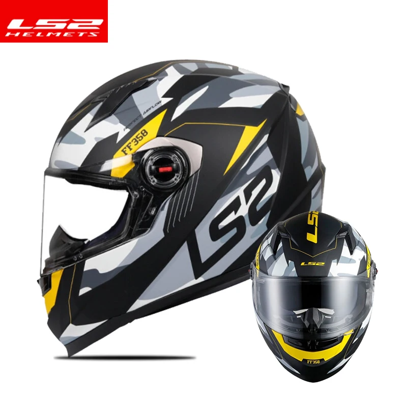 LS2 FF358 классический мотоциклетный шлем на все лицо гоночный бак Samurai Xdron |