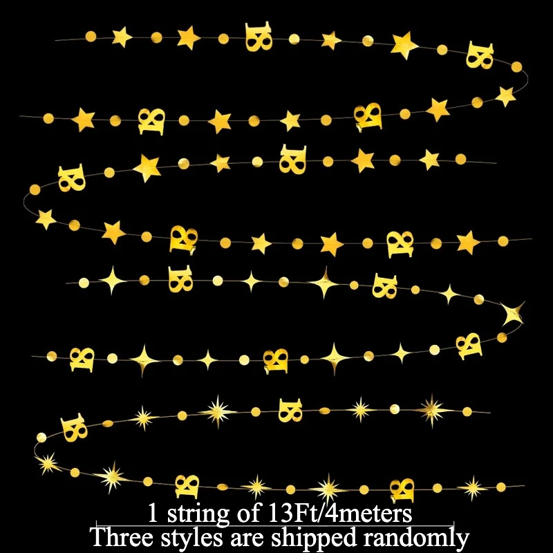 Золото 18 украшений с днем рождения номер круглая бумажная гирлянда в горошек