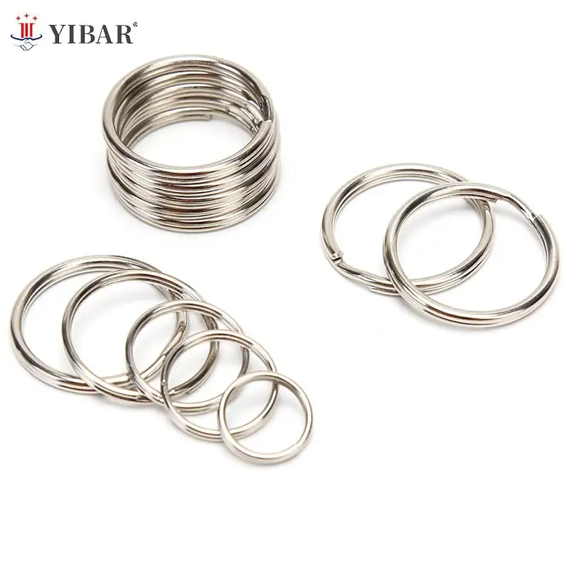 

14mm Titanium Alloy Key Ring TC4 Flashlight Clip Keychain 2Pcs Circle