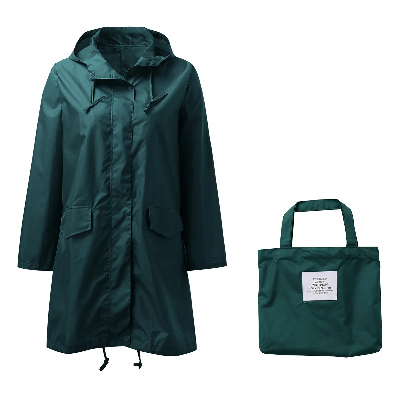 

Womens Long Raincoats Rain Jacket Packable Outdoor Hooded Windbreaker Lightweight Adjustable Waist Rain Jacket Women 2023