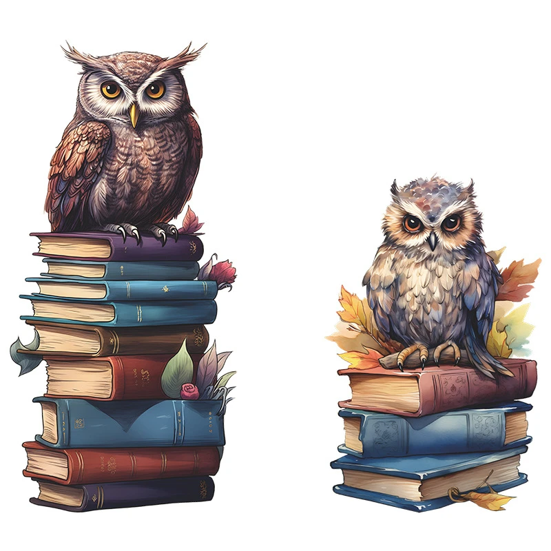 Симпатичная Сова на книгах 3D Виниловые наклейки стену постер для украшения дома
