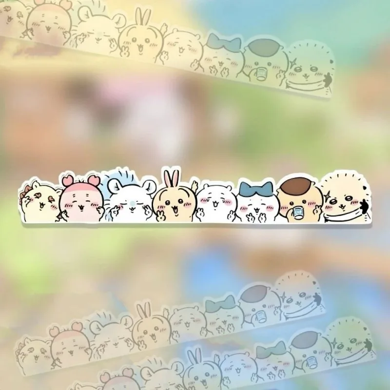 Фото Милые статические наклейки Kawaii Chiikawa для автомобильных стекол: съемные, многоразовые, без следов, прочные, праздничные игрушки №2