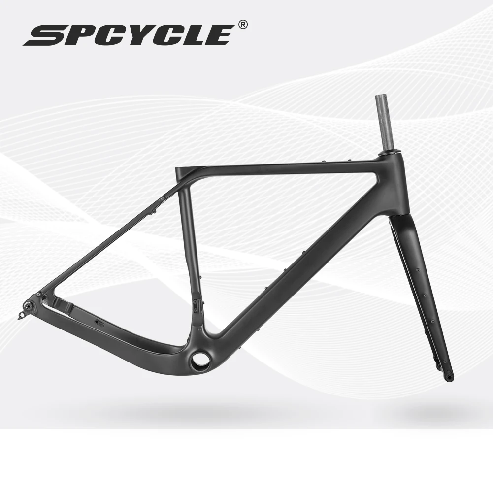 Spcycle G058 Carbon Gravel Bike Frame Disc Brake 700x50C Comfort Geometry Full Hidden Cable adventure Gravel Bicycle Frameset