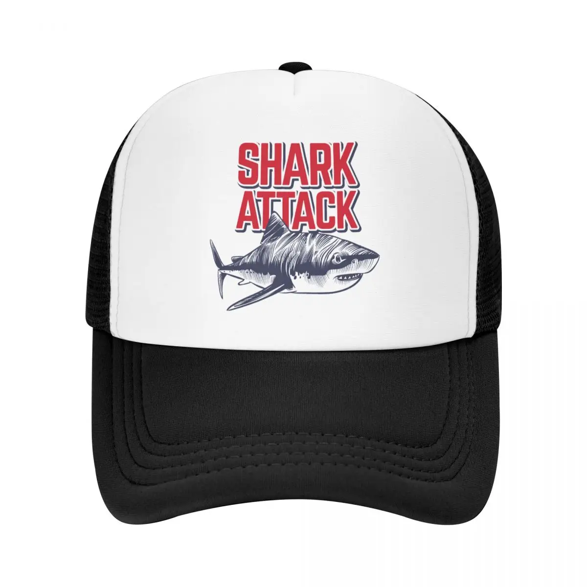 

Classic Unisex Wild Animal Shark Attack Trucker Hat Adult Adjustable Baseball Cap Men Women Outdoor Snapback Caps