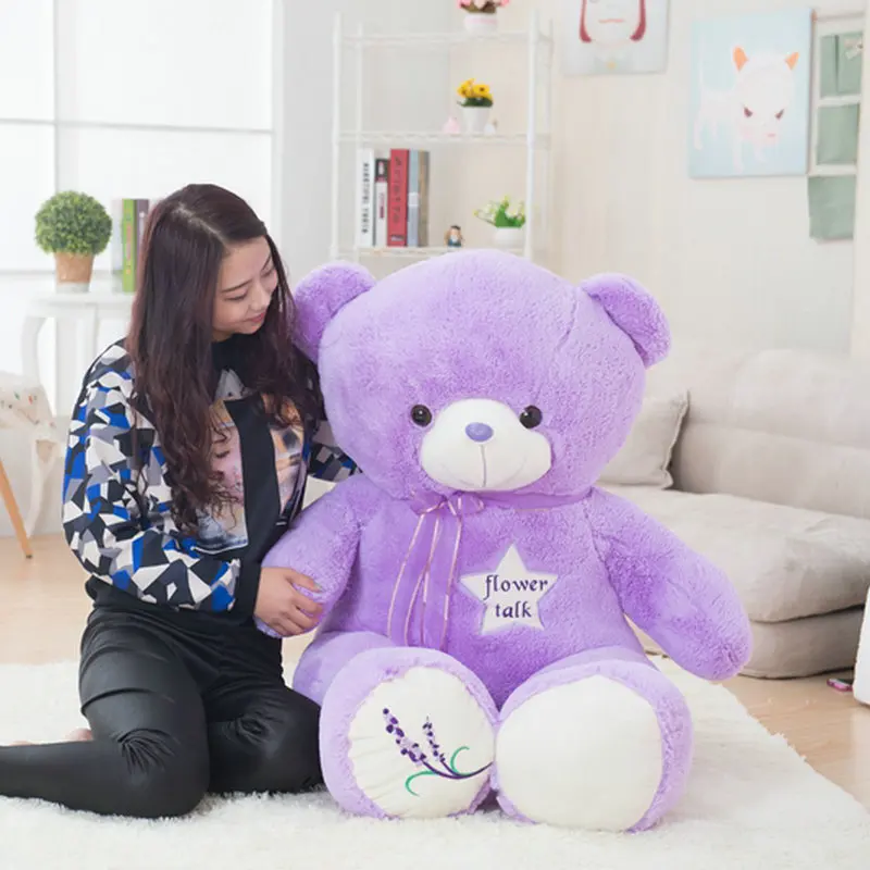 Giant Cute Purple Bear Plush Toys High Quality Stuffed Lovely Animals Teddy Bear Dolls for Classmate Kids Graduation Gifts