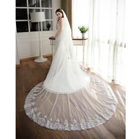 top quality wedding veils sparkling applique long bridal veils 3m3m soft tulle with comb new arrival free shipping