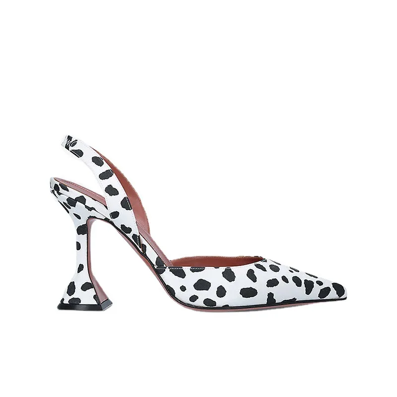 European and American Style Sexy Large Size Spotted High Heels 2023 New Word Sandals with Toe for Women