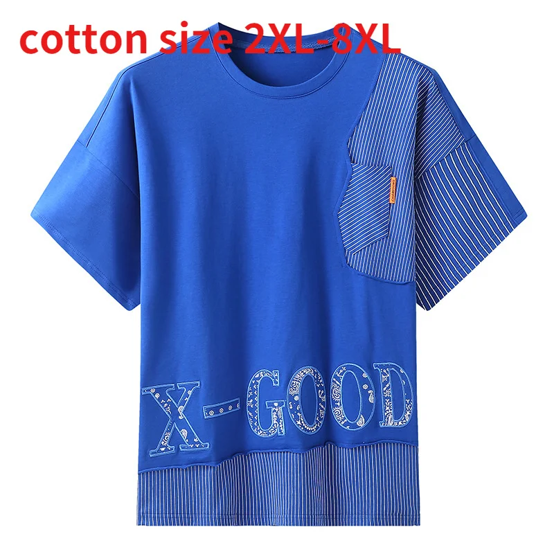 

New Arrival Fashion Summer Men's Youth Fashion Casual Round Neck Printed Short Sleeve T-shirt Plus Size 2XL3XL4XL5XL6XL7XL8XL