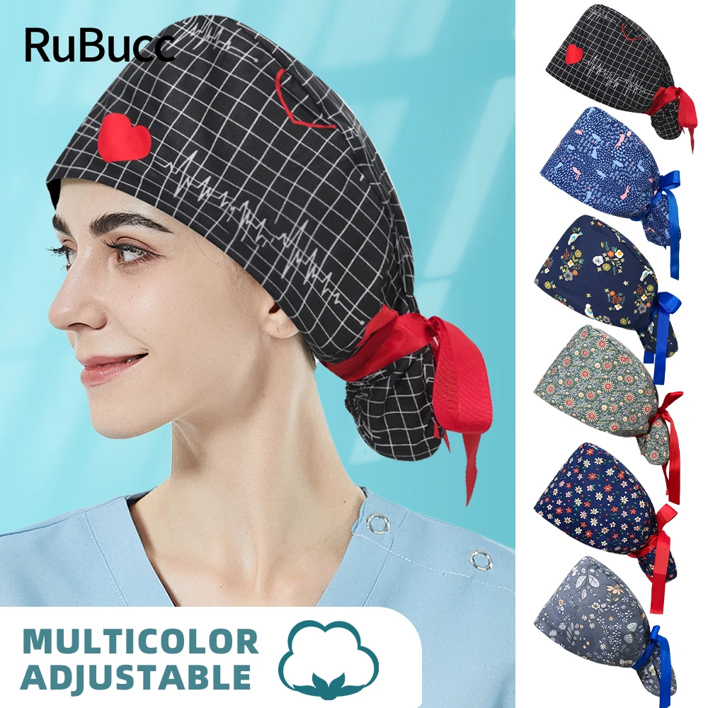 

Unisex Dental Clinic Medical Surgical Hat Pet Operating Room SPA Beauty Salon Work Caps Adjustable Doctor Nursing Scrubs Caps