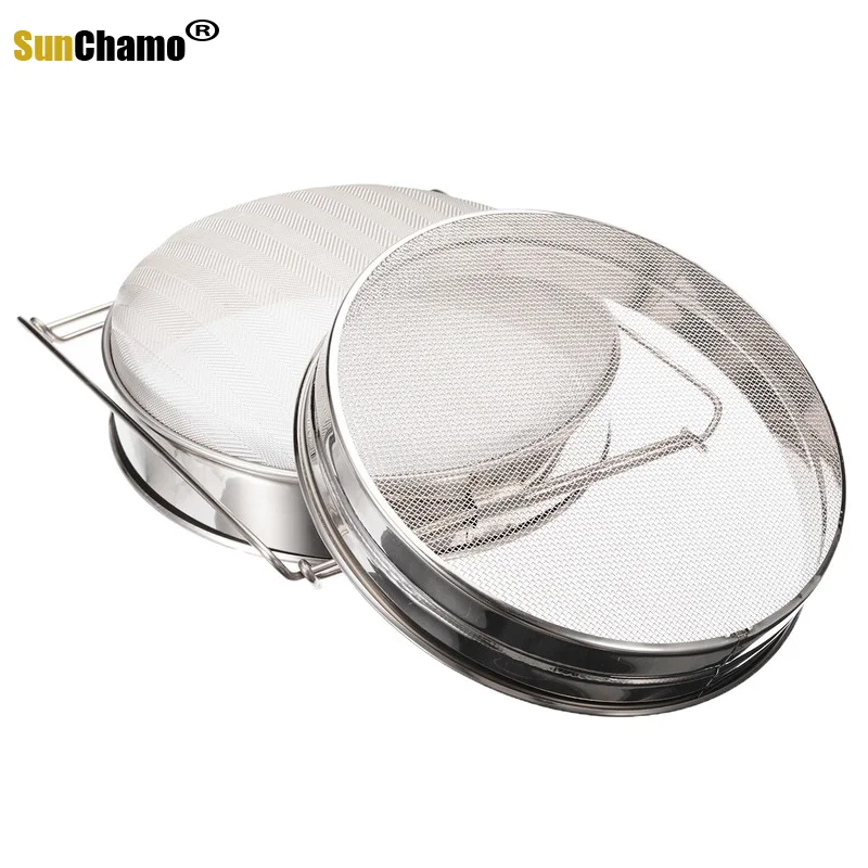 new double layer honey sieve strainer mesh stainless steel filter reusable beekeeping sieve tool kitchen gadgets free global shipping