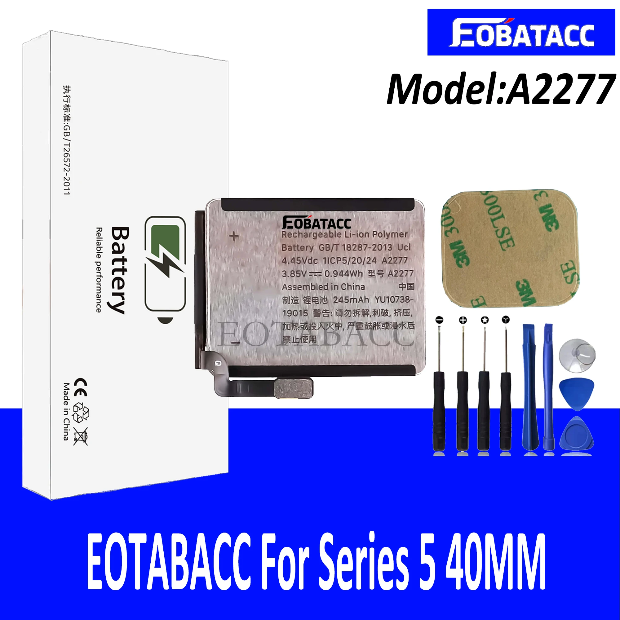 Запасной аккумулятор EOTABACC 245 мАч A2277 батарея для iWatch Series 5 S5 40 мм батареи умных