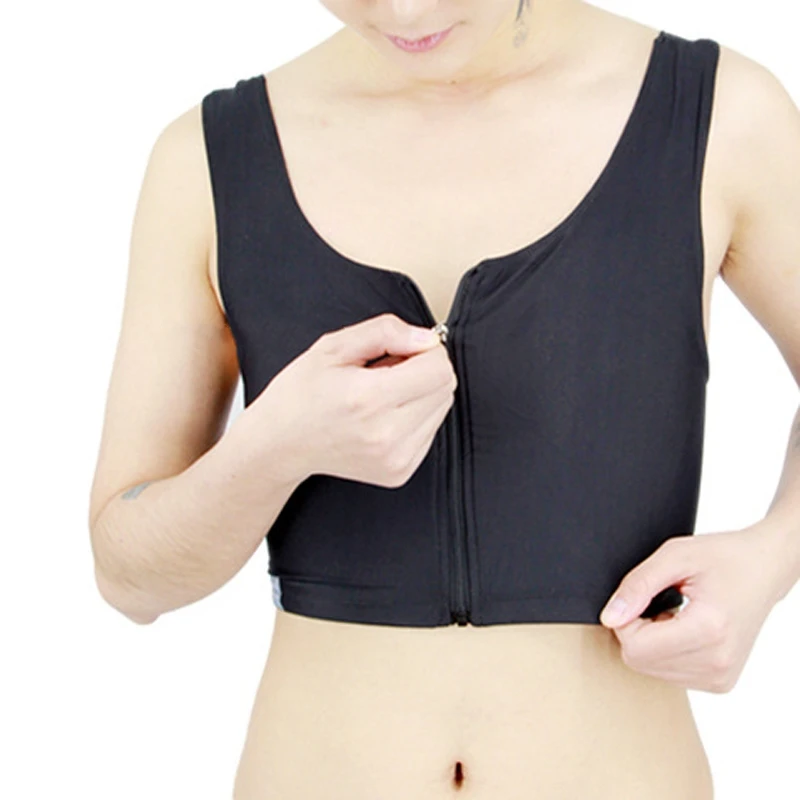 

HaleyChan Breathable Seamless Underwear Zipper Chest Binder for Tomboy Trans Lesbian Transgender Ftm Binder Trans Corset Bustier