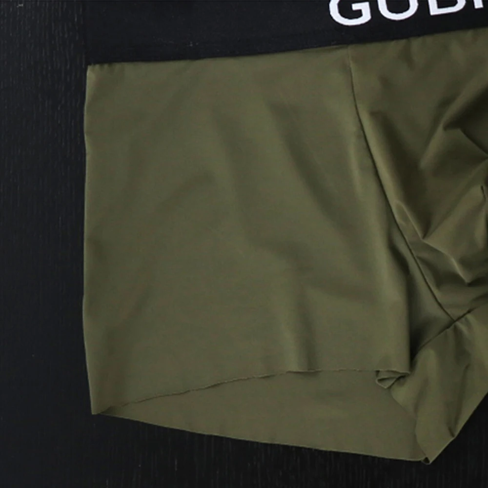 Mens Boxer U Convex Pouch Lingerie  Ice Silk Seamless Breathable Comfy Underwear Shorts Low Waist Underpants High Elastic