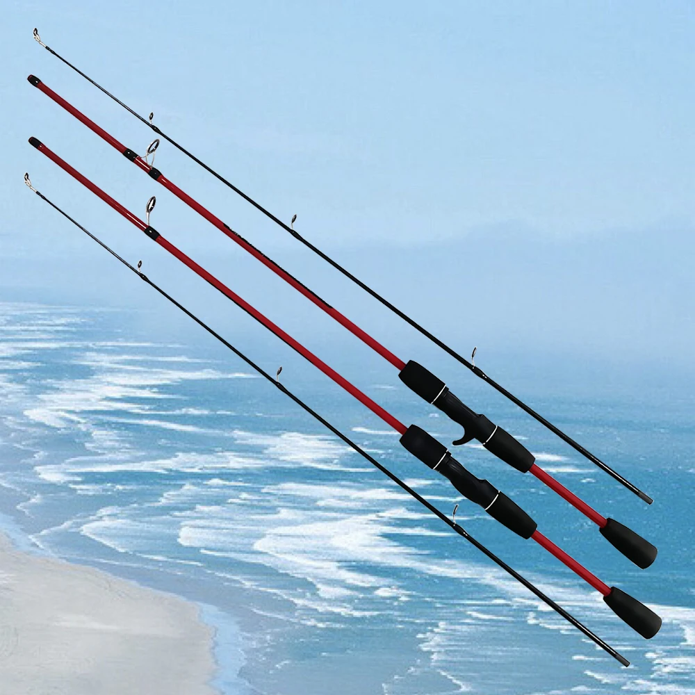 

1.65m 1.8m Shore Casting Fishing Rod Spinning 2 Section High-sensitivity Crossed Carbon Cloth Thick Tip 2.25mm Lure Fishing Rods