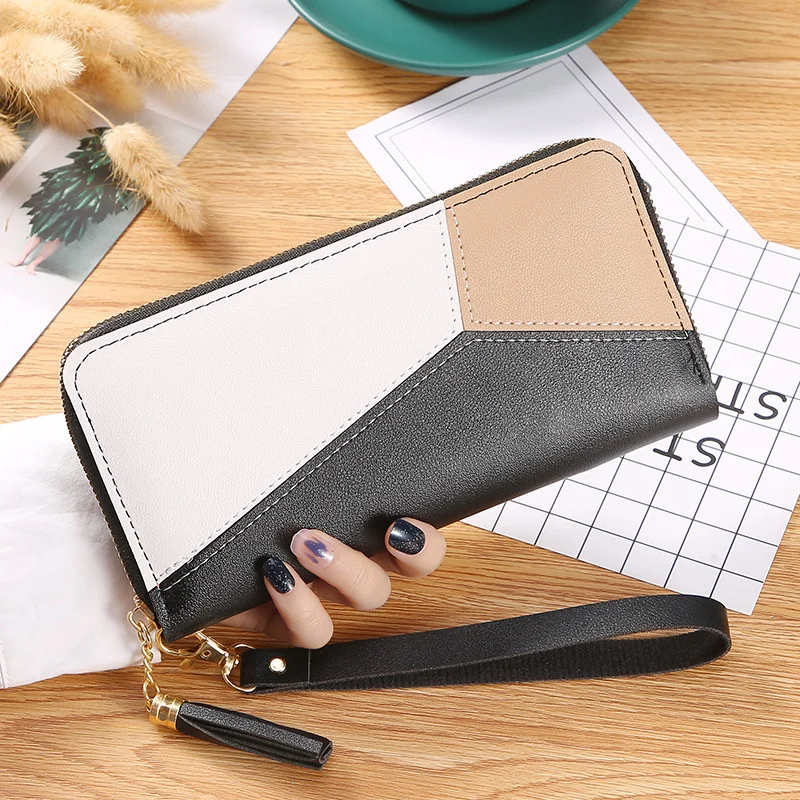 

Long Wallet Women Clutch Bag Large Capacity Zipper Wallet Coin Purse PU Leather Moneybag Cards Holder