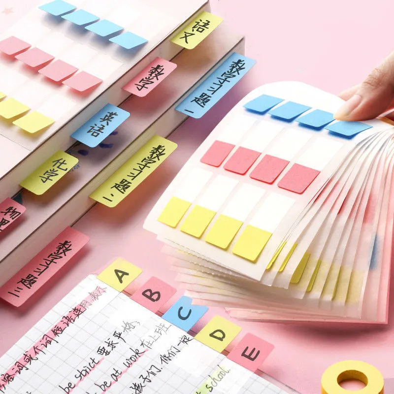 

PET plastic index sticker Category labels cute sticky notes school student bookmark paper self-adhesive instruction sticker gift