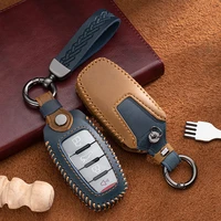 new leather car key case styling cover for great wall haval h2 h6 h7 h8 h9 h2s m6 c50 set protective holder keychain accessories